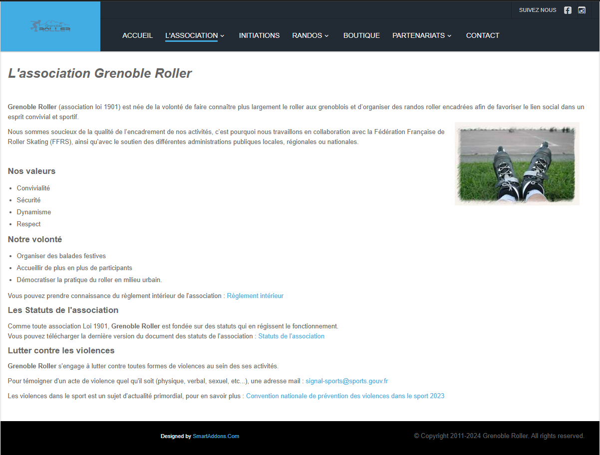 Ancien site Grenoble Roller avant refonte